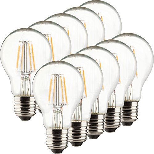 MÜLLER-LICHT 10er-SET Retro-LED Lampe E27 Birnenform 4 W ersetzt 40 W, klar, 10 Stück