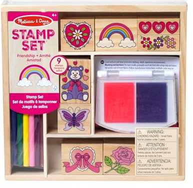 Melissa and Doug 1632 - Freundschafts-Stempelset aus Holz mit Stiften und Farbe