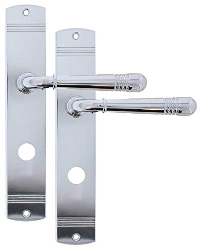 ToniTec Amy Garniture de porte pour WC et salle de bains Chromé poli