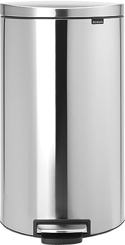 Brabantia Flatback+ Silent Pedal Bin, 30 L - Matte Steel