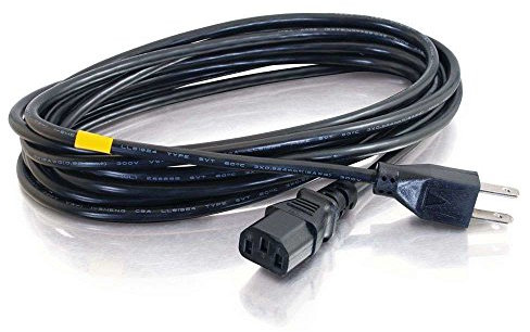 C2G 80672 1.8m US Power Cable 18 AWG North American Power Cord ( NEMA 5-15P to IEC320C13) 6 Foot US Power Lead,Black