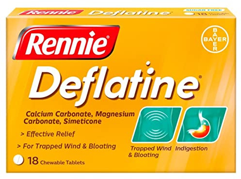 Rennie Deflatine Trapped Wind & Bloatedness Relief Tablets Sugar-Free Mint - 18 Tablets
