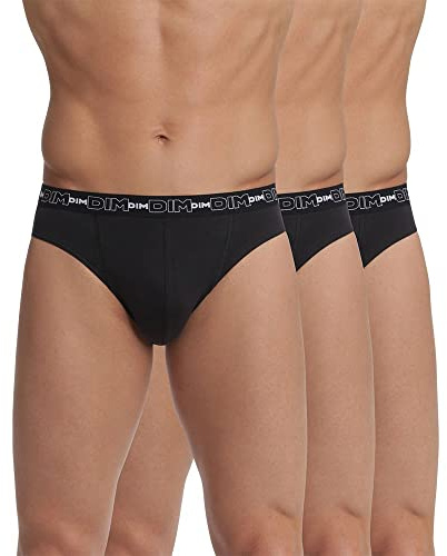 DIM Slip Homme Lot de 3 | Coton Stretch Confort | Maintien Optimal | sans Étiquette