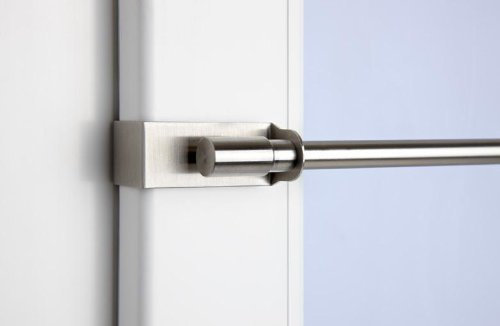 cg-sonnenschutz Klemmstange Easy Fix 2 Größen 2 Farben ausziehbar ohne Bohren Vitrage zum Klemmen Klemmstange 75-125cm Edelstahl-Optik