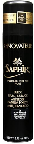 SAPHIR Medaille d'Or Suede Renovator - Protects and Recolors Suede Shoes, Boots, Handbags, Shoe - Navy Blue