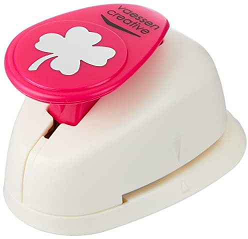 Vaessen Creative 21435-014 Motivstanzer, Medium Stanzer Klee vier, Ausstanzung 2,5 cm Weit, Metall, lila, 6.5 x 4.5 x 4.4 cm