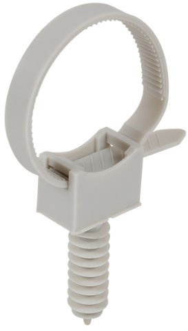 DEBFLEX - Collier de Serrage Plastique avec Cheville - Pour Fixer Gaines et Câbles Electriques au Mur - Attache-Câble Au Diamètre Réglable de 16 mm à 32 mm - Gris - Lot de 10