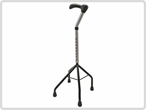 Sani-Alt Vierfußgehstütze Gehhilfe Gehstock mit Universalgriff *Top-Qualität zum Top-Preis* Schwarz, Grau