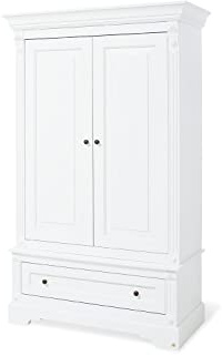 Pinolino 143467 Kleiderschrank Emilia Edelmatt MDF Uni, weiß lackiert