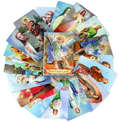 Pack of 54 Assorted Holy Cards with Catholic Saints and Prayers
