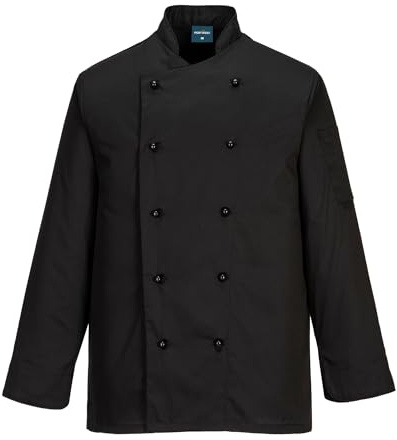 Portwest Veste de cuisine Somerset, Couleur: Noir, Taille: L, C834BKRL