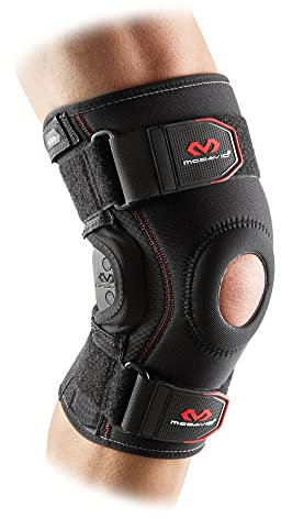 Mc David Knee Support Brace with Polycentric Hinges - Black - Maximum Protection: High-level support; improving medial and lateral stability, helping reduce injury and assist recovery. Designed for Playing Sport.