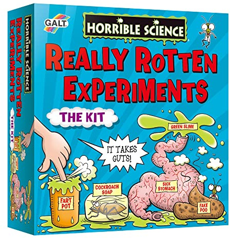 Galt Really Rotten Experiments – Horrible Science Kit with 10 Fun Experiments for Kids, Boys, Girls – National Curriculum STEM Toys with Fake Stomach & Poo Mould – Educational Toys for 8+ Year Olds