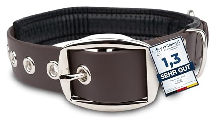 PetTec Halsband für große & kleine Hunde aus Trioflex™ | wetterfest & verstellbar in Farbe | Hundehalsband in Rot, Braun, Schwarz & Leuchtend Orange