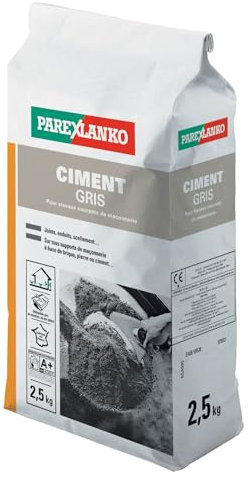 Parexlanko, Ciment Gris, Ciment pour scellements, joints et enduits, 2,5kg