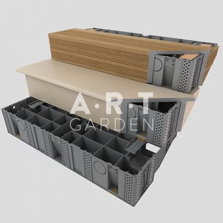 Escalera de exterior, madera, 100 cm