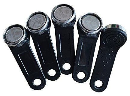 YARONGTECH Ibutton TM1990 DS1990A-F5 Dallas I Button mit Ring rot/schwarz/gelb Farbe Griff (5 Stück)