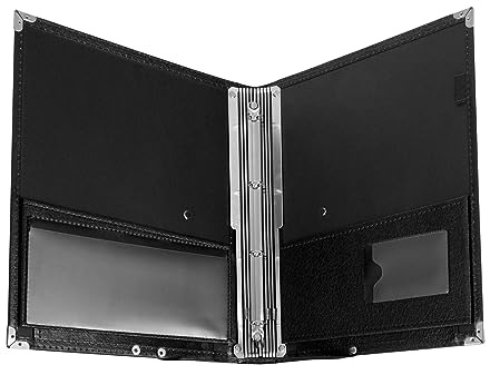 Classic Cantabile Notenmappe Deluxe - Chormappe für Musiknoten - Notenordner aus Kunstleder - Für Notenblätter bis DIN A4 - Musikordner mit Innentasche - Registermappe mit Schutzecken - Schwarz