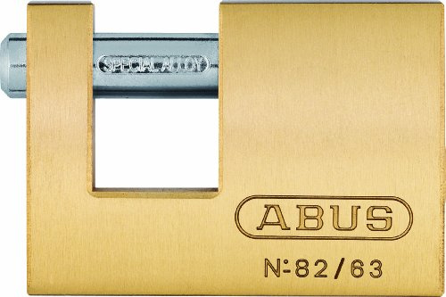 ABUS Messing-Vorhängeschloss 82/63 gl.-8502 - gleichschließend - Monoblock-Hangschloss für Rollgitter, Automaten u. v. m. - Verriegelungsbolzen aus gehärtetem Stahl - ABUS-Sicherheitslevel 6