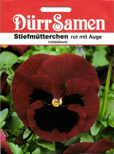 Dürr-Samen - Stiefmütterchen Rot mit Auge zweijährig 20 cm Saatgut