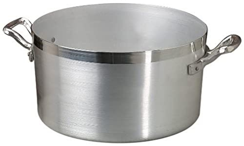 Pentole Agnelli Casseroles Agnelli Marmite Haute en Aluminium BLTF, avec 2 Poignées en Acier INOX, Argent, 10 litres