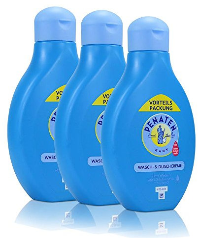 Penaten Baby Wasch- und Duschcreme, 3er Pack (3 x 400ml)
