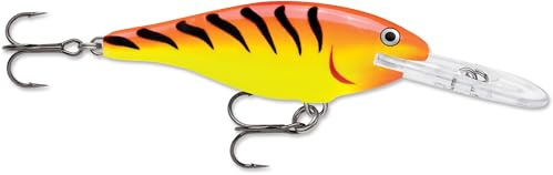 Rapala - Shad Rap Angelköder - Angelzubehör mit Balsa-Konstruktion - Süßwasser Spinnköder - Lauftiefe 2.4-4.5m - Fischköder 9cm, 15g - Hergestellt in Estland - Hot Toger
