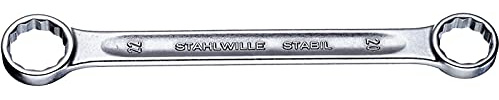Stahlwille 41053032 STABIL Double Ended Ring Spanners, Size 30 x 32 mm, Metric, Straight, Slim Heads, Industrial Grade, Chrome Plated, Length 325mm, Weight 289g, Made in Germany