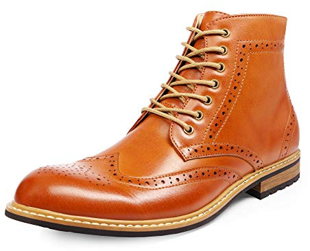 Bruno Marc Men's Ankle Oxford Boot,Brown,10