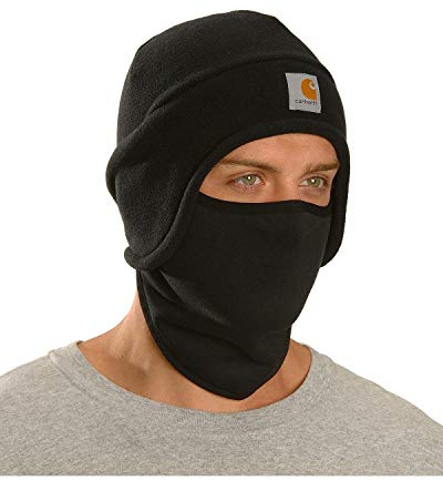 Carhartt Men's Fleece 2-in-1 Headwear,Black,One Size