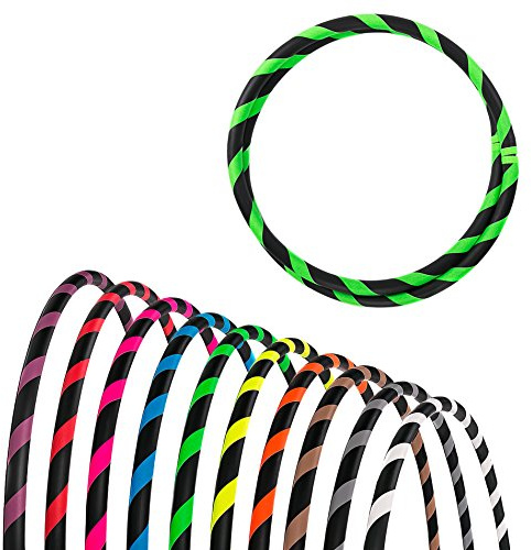 hoopomania Plegable Principiantes aro, Unisex, Faltbarer Anfänger Hula Hoop Reifen, Verde neón, 95 cm