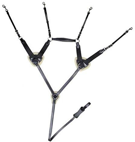 HKM 41549100 Vorderzeug mit Martingal, unterlegt mit Lammfell, S, schwarz