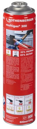 Rothenberger 035510-A 035510-A-Botella multigas 300, 0 W, 0 V, Red