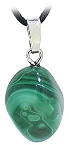 Budawi® Malachit Trommelstein Anhänger Kettenanhänger 925er Silber Öse