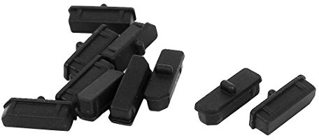 sourcing map Silicona Antipolvo Tapa Protector 10 Piezas Negro para Puerto Visor