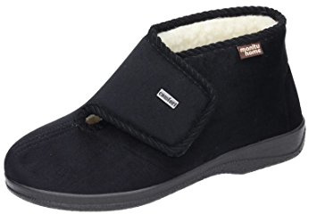 Manitu270003 - Pantofole alte con imbottitura pesante Uomo, Nero (Schwarz (schwarz 1)), 43