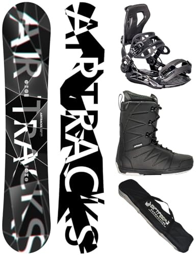 Airtracks Snowboard Set - Wide Board Refractions Game 159 - Softbindung Master - Softboots Star Black 41 - SB Bag