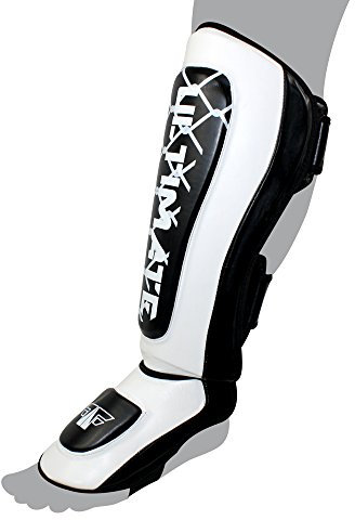 FOX-FIGHT Ultimate Spann- Schienbeinschutz Kampfsport professionelle hochwertige Qualität MMA Beinschützer Schienbeinschützer Schienbeinschoner Schoner Schienbein Sparring Kickbox Kampfsport L