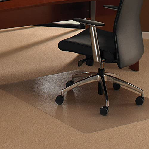 Floortex Bodenschutzmatte 116 x 150 cm ULTIMAT II Bürostuhl Unterlage rutschfest für Teppichböden, Transparent, 100% Polycarbonat, Bodenschutz