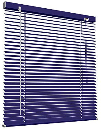 Victoria M. Aluminium Jalousie 80 x 220 cm, blau, Jalousie ohne Bohren, inkl. Klemmclips