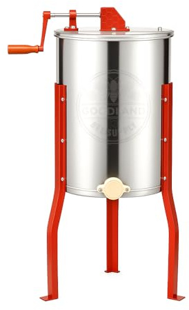 GOODLAND BEE SUPPLY Hardin Professional 2 Frame Manual Honey Extractor, Metallic