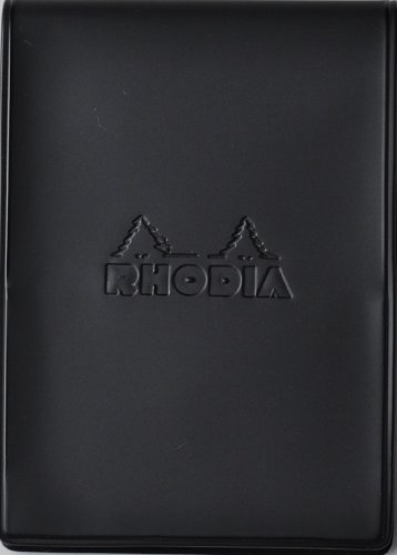 RHODIA cf11icbk Notepad with PVC Cover, No.11 (A7), Incolor, Black (Block Rodia No.11, Orange Filled, 80 Sheets, 0.2 inch (5 mm) Grid)