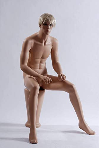 Eurohandisplay MS-12 sitzend männlich Schaufensterfigur Schaufensterpuppe Mannequin Sitz Male Hautfarbe