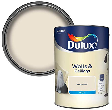 Dulux Matt Emulsion Paint For Walls And Ceilings - Natural Calico 5 Litres