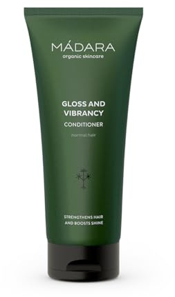 MÁDARA Hair Conditioner for Women – Nourishing Plant-Powered Hair Treatment for Improved Lustre and Vibrancy, Gloss and Vibrancy Conditioner 200ml, Natural Shine Enhancer, Vegan