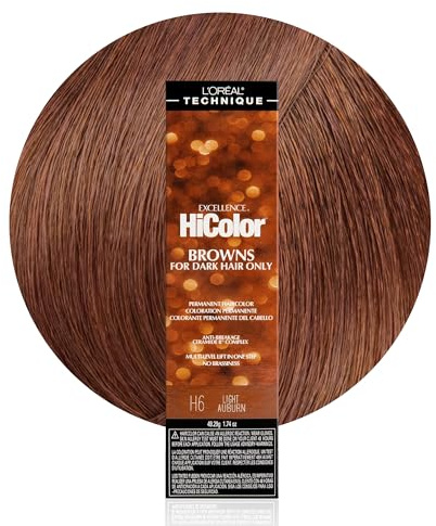 L'Oréal Technique HiColor Browns & Blondes Permanent Hair Color - Lifts Dark Hair in One Step, No Brassiness, Rich, Smooth Creme Formula, Intense, Long-Lasting Color, Auburn