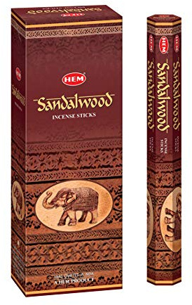 HEM - Sandalwood Incense Sticks - Pack of 6 - 120 count - 301g