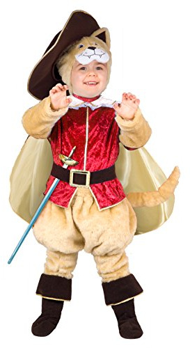 Gatto con gli Stivali costume travestimento peluche baby (2-3 anni), rosso