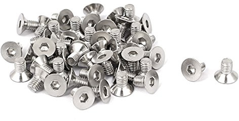 sourcingmap M3 x 5 mm hexuttag platt huvud försänkt bultar skruv 50 st