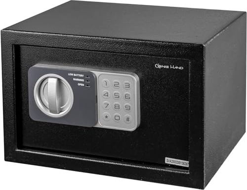 Genie Hand | Cassaforte Elettronica da Armadio Cassetta di Sicurezza Grande con Codice a Combinazione e Chiave con Serratura B-Class e Sistema Anti Bounce Casseforti per Soldi
